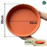  Đĩa nhựa mỏng nhẹ lót chậu cây VIETPOT, màu cam, cây cảnh, trang trí nhà vườn, ban công 