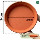  Đĩa nhựa mỏng nhẹ lót chậu cây VIETPOT, màu cam, cây cảnh, trang trí nhà vườn, ban công 