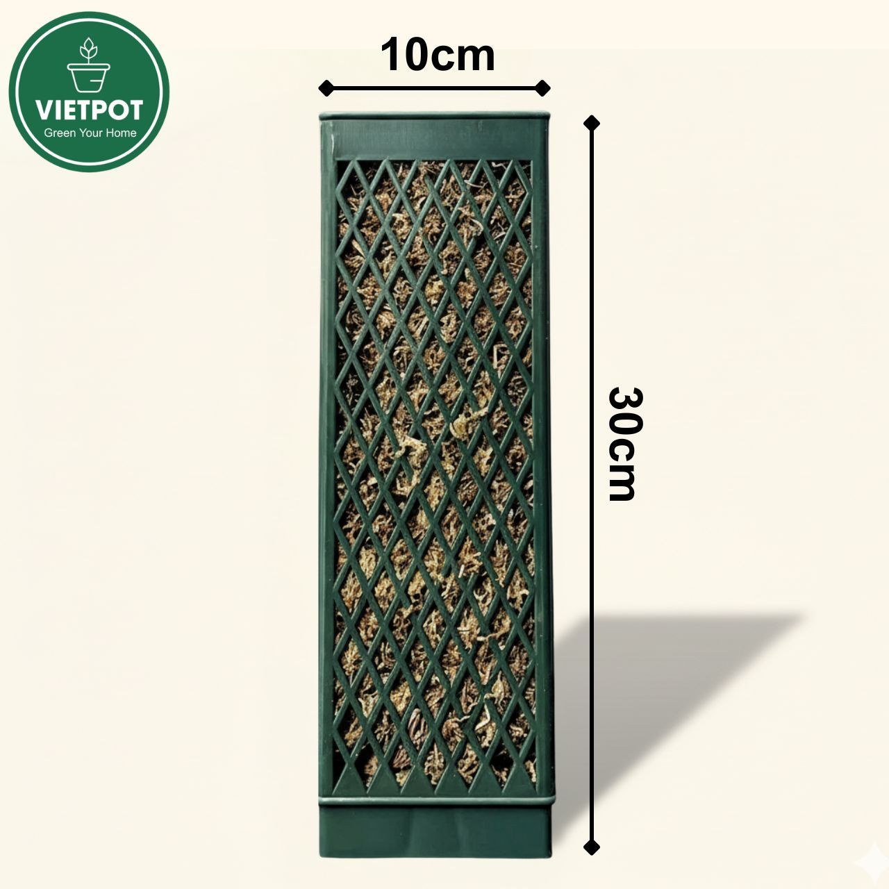  Trụ rêu bán nguyệt cao cấp VIETPOT, Size 30x10cm, hỗ trợ rễ phát triển, cây kiểng lá, kiểng lá leo. 