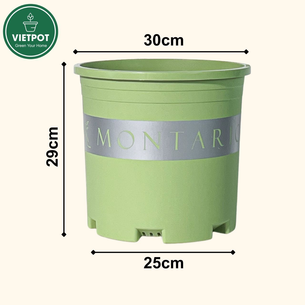  Chậu Nhựa Trồng Cây VIETPOT, xanh Mint MONTARIO, kiểng lá, hoa hồng, để bàn,ban công,sân vườn 