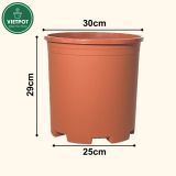  Chậu nhựa trồng cây VIETPOT, màu Cam Trơn, trồng kiểng lá, hoa hồng, để ban công, sân vườn. 
