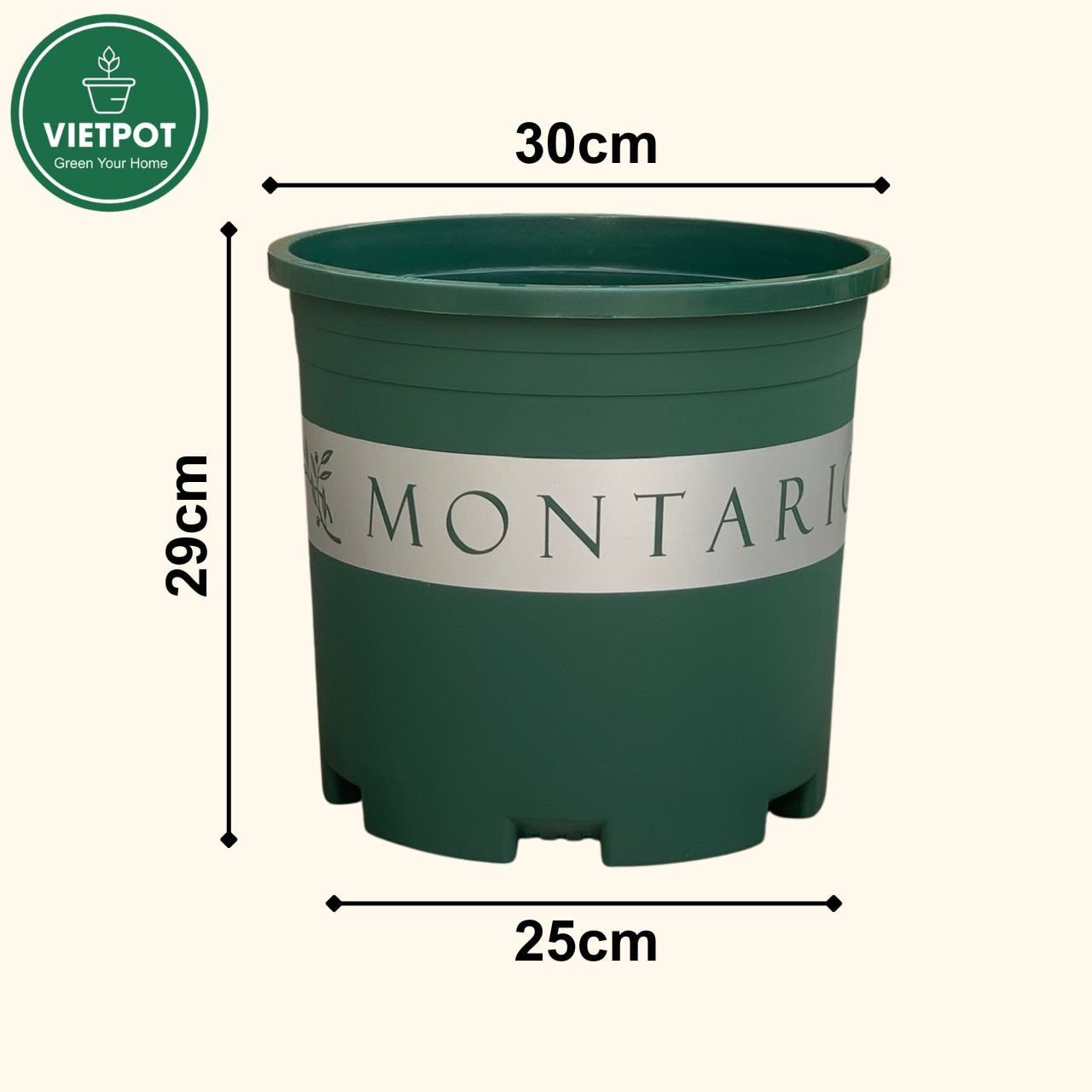 Chậu nhựa trồng cây VIETPOT, màu xanh MONTARIO, để ban công, sân vườn, trồng các loại cây hoa. 