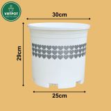  Chậu nhựa trồng cây VIETPOT, màu Trắng Tim, trồng kiểng lá, hoa hồng, trang trí ban công, sân vườn. 