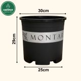  Chậu nhựa trồng cây VIETPOT, màu đen MONTARIO, trồng hoa kiểng, hoa hồng, để ban công, sân vườn. 