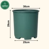 Chậu nhựa trồng cây VIETPOT, màu xanh trơn, trồng hoa kiểng, hoa hồng, để bàn, ban công, sân vườn 