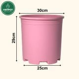  Chậu nhựa trồng cây VIETPOT, màu hồng trơn, trồng kiểng lá, hoa hồng, trang trí ban công, sân vườn. 
