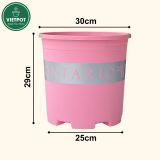  Chậu nhựa trồng cây VIETPOT, màu hồng MONTARIO, trồng hoa kiểng, hoa hồng, ban công, sân vườn 