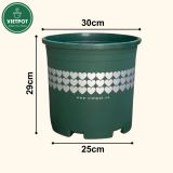  Chậu nhựa trồng cây VIETPOT, màu xanh tim, trồng kiểng lá, hoa hồng, trang trí ban công, sân vườn. 