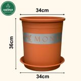  Chậu Nhựa Trồng Cây VIETPOT, size lớn 34x36cm MONTARIO, 6,6gallon, trang trí bàn, sân vườn, ban công 