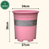  Chậu Nhựa Trồng Cây VIETPOT, size lớn 34x36cm MONTARIO, 6,6gallon, trang trí bàn, sân vườn, ban công 