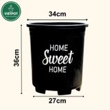  Chậu nhựa trồng cây VIETPOT, size lớn 34x36cm, 6.6gal, Sweet home, trồng hoa kiểng để sân vườn nhà. 