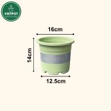  Chậu Nhựa Trồng Cây VIETPOT, size 16x14 Montario, trồng kiểng lá hoa hồng, trang trí sân vườn. 