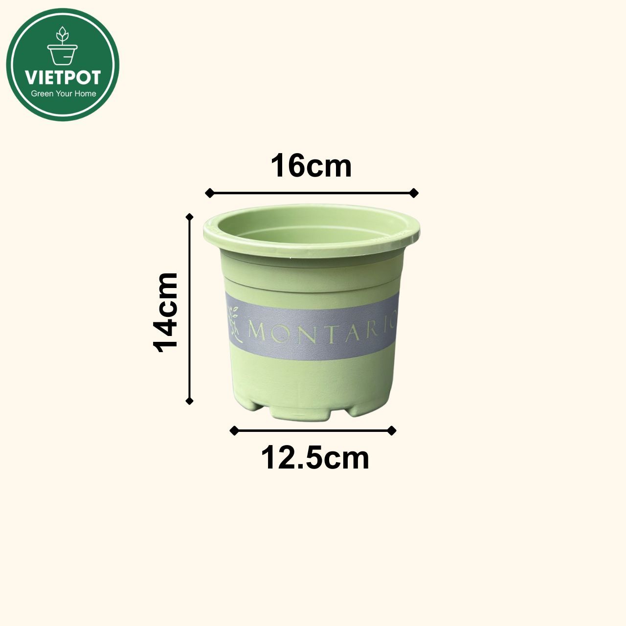 Chậu Nhựa Trồng Cây VIETPOT, size 16x14 Montario, trồng kiểng lá hoa hồng, trang trí sân vườn. 