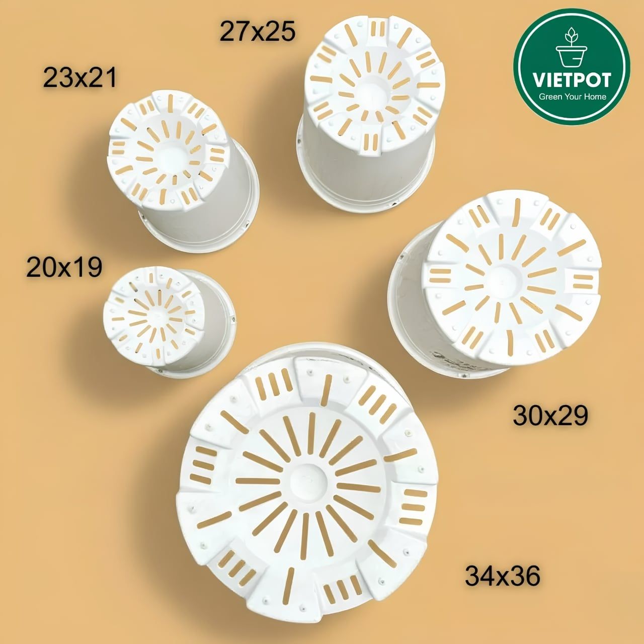  Chậu Nhựa Trồng Cây VIETPOT, màu trắng MONTARIO, kiểng lá, hoa hồng, để bàn, ban công,sân vườn 