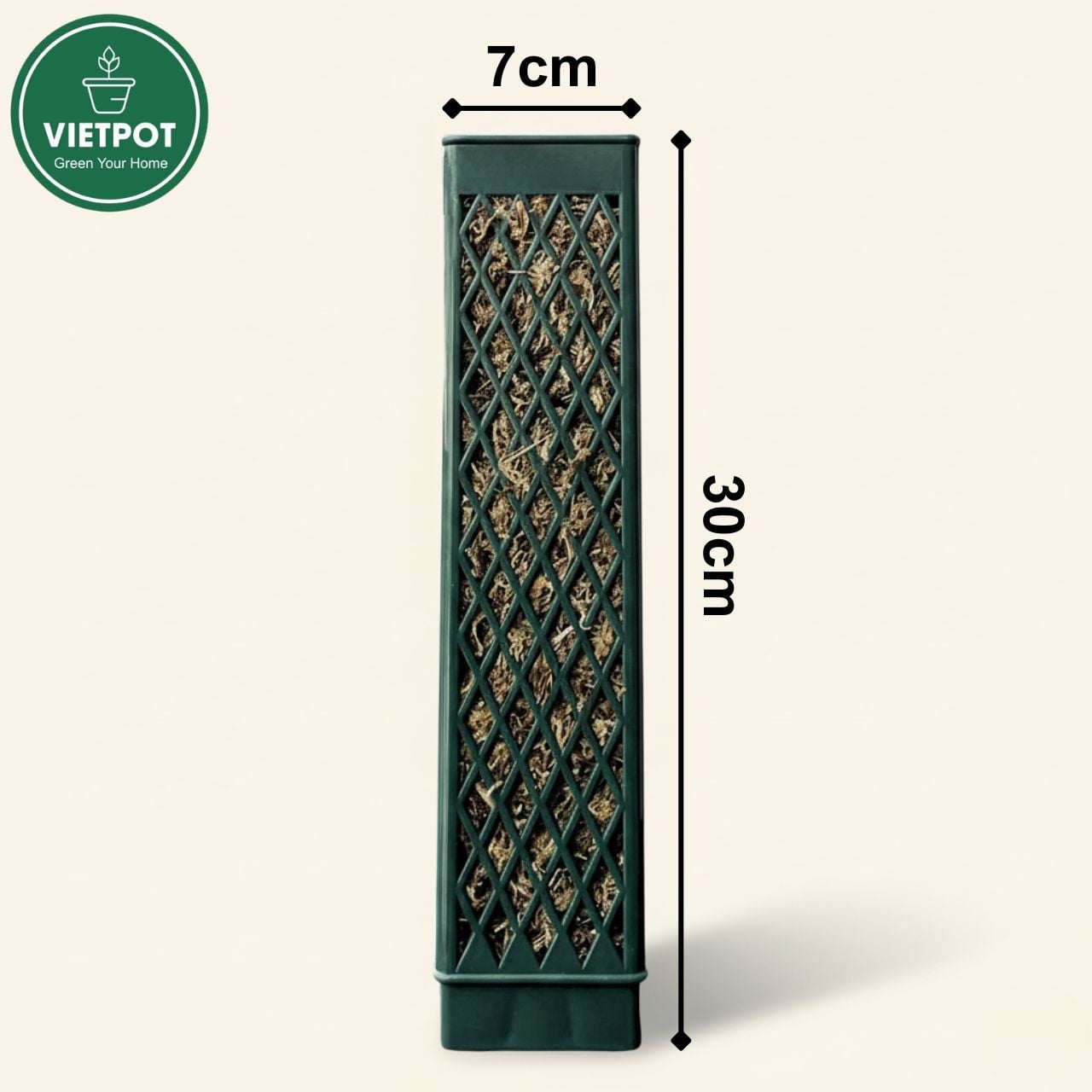  Trụ rêu bán nguyệt cao cấp VIETPOT, 30x7cm, hỗ trợ rễ phát triển, cho cây kiểng lá, kiểng lá leo 