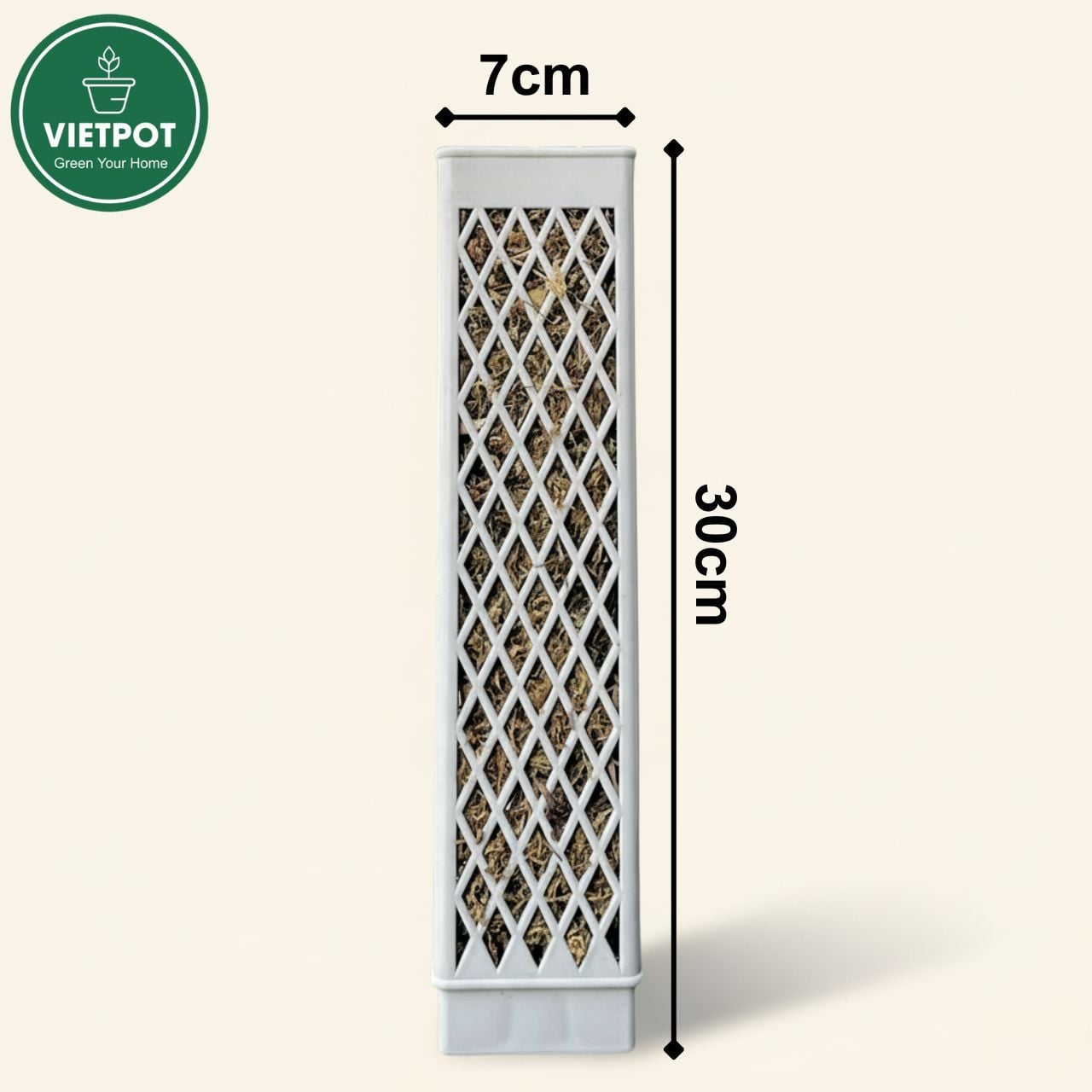  Trụ rêu bán nguyệt cao cấp VIETPOT, 30x7cm, hỗ trợ rễ phát triển, cho cây kiểng lá, kiểng lá leo 