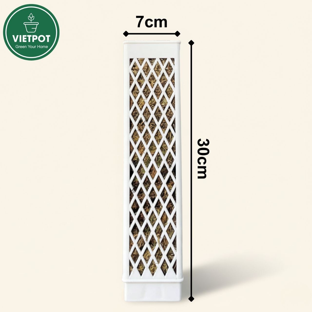 Trụ rêu bán nguyệt cao cấp VIETPOT, 30x7cm, hỗ trợ rễ phát triển, cho cây kiểng lá, kiểng lá leo 