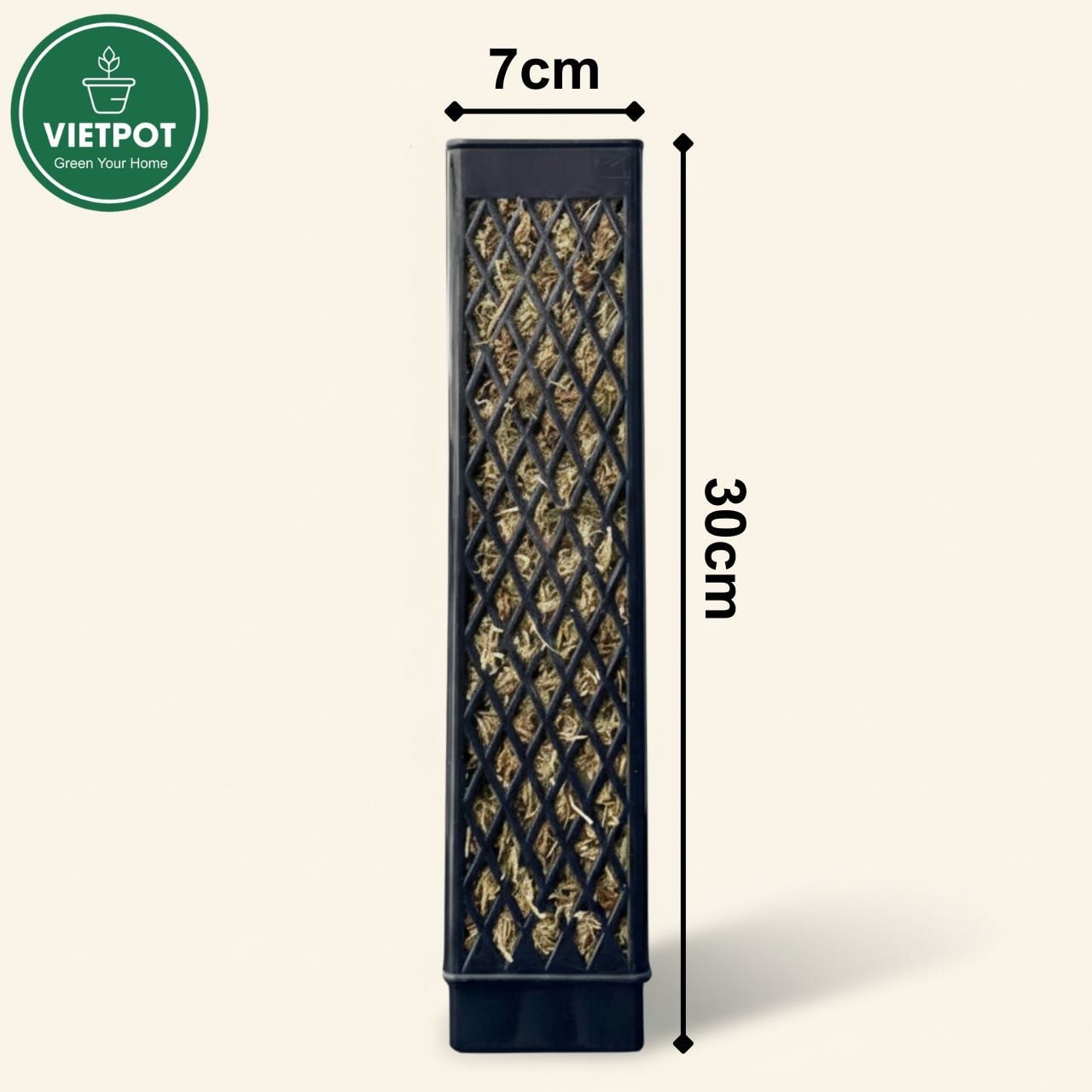  Trụ rêu bán nguyệt cao cấp VIETPOT, 30x7cm, hỗ trợ rễ phát triển, cho cây kiểng lá, kiểng lá leo 