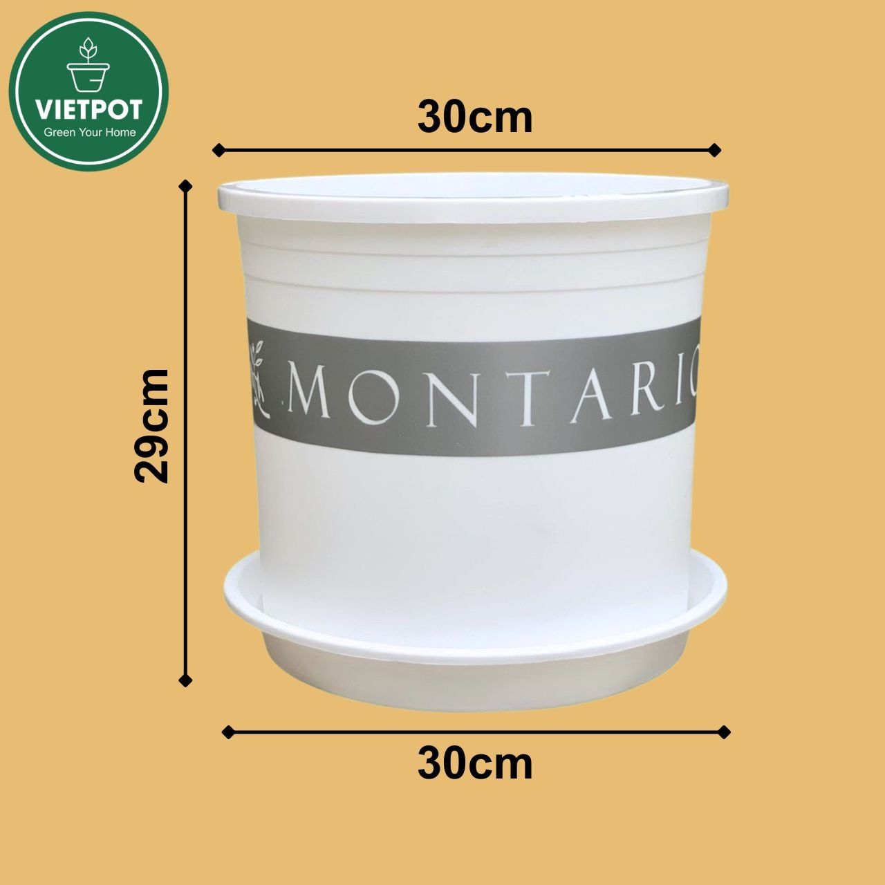  Chậu Nhựa Trồng Cây VIETPOT, màu trắng MONTARIO, kiểng lá, hoa hồng, để bàn, ban công,sân vườn 
