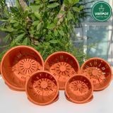  Chậu nhựa trồng cây VIETPOT, màu cam đất MONTARIO, trồng hoa kiểng, hoa hồng, ban công, vườn 