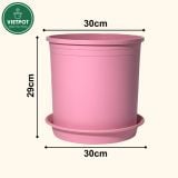  Chậu nhựa trồng cây VIETPOT, màu hồng trơn, trồng kiểng lá, hoa hồng, trang trí ban công, sân vườn. 