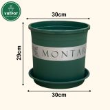  Chậu nhựa trồng cây VIETPOT, màu xanh MONTARIO, để ban công, sân vườn, trồng các loại cây hoa. 