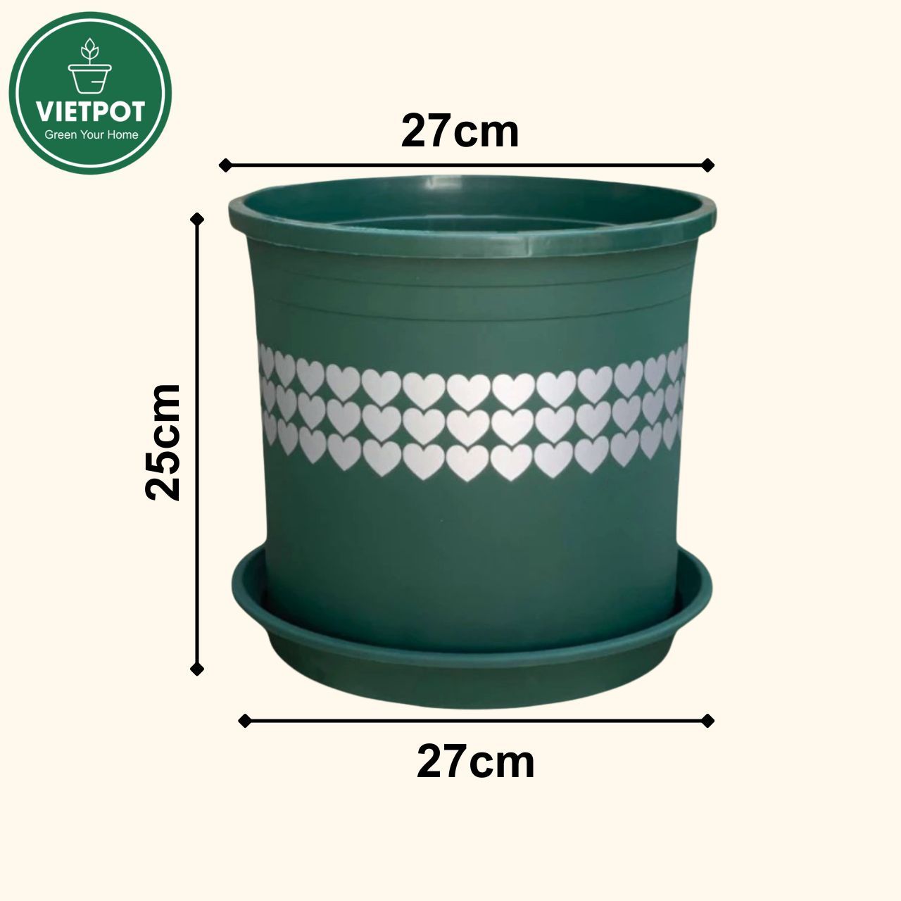  Chậu nhựa trồng cây VIETPOT, màu xanh tim, trồng kiểng lá, hoa hồng, trang trí ban công, sân vườn. 