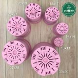  Chậu nhựa trồng cây VIETPOT, màu hồng MONTARIO, trồng hoa kiểng, hoa hồng, ban công, sân vườn 