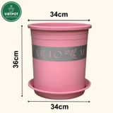  Chậu Nhựa Trồng Cây VIETPOT, size lớn 34x36cm MONTARIO, 6,6gallon, trang trí bàn, sân vườn, ban công 