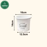  Chậu nhựa trồng cây VIETPOT, size 16x14cm, Sweet Home, hoa hồng, kiểng lá, để bàn, sân vườn. 