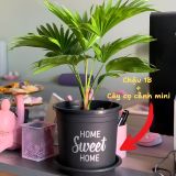  Chậu nhựa trồng cây VIETPOT, màu đen, hoa văn Sweet Home, trồng hoa kiểng lá, để nhà, sân vườn. 