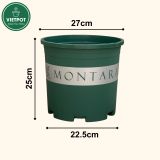  Chậu nhựa trồng cây VIETPOT, màu xanh MONTARIO, để ban công, sân vườn, trồng các loại cây hoa. 
