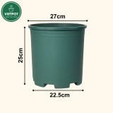  Chậu nhựa trồng cây VIETPOT, màu xanh trơn, trồng hoa kiểng, hoa hồng, để bàn, ban công, sân vườn 
