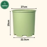  Chậu nhựa trồng cây VIETPOT, xanh Mint Trơn, trồng kiểng lá hoa hồng, để bàn, ban công sân vườn. 