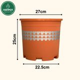  Chậu nhựa trồng cây VIETPOT, màu Cam Tim, trồng hoa kiểng, hoa hồng, để bàn, ban công, sân vườn. 