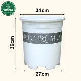  Chậu Nhựa Trồng Cây VIETPOT, size lớn 34x36cm MONTARIO, 6,6gallon, trang trí bàn, sân vườn, ban công 
