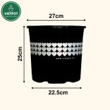  Chậu nhựa trồng cây VIETPOT, màu Đen Tim, trồng hoa kiểng, trang trí ban công, sân vườn, sân thượng 