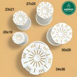  Chậu nhựa trồng cây VIETPOT, màu Trắng Tim, trồng kiểng lá, hoa hồng, trang trí ban công, sân vườn. 