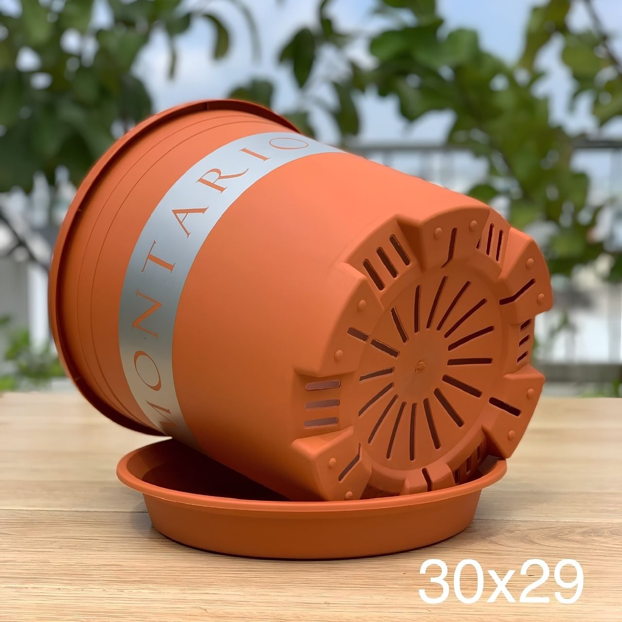  Chậu nhựa trồng cây VIETPOT, màu cam đất MONTARIO, trồng hoa kiểng, hoa hồng, ban công, vườn 
