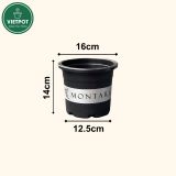  Chậu Nhựa Trồng Cây VIETPOT, size 16x14 Montario, trồng kiểng lá hoa hồng, trang trí sân vườn. 
