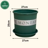  Chậu nhựa trồng cây VIETPOT, màu xanh MONTARIO, để ban công, sân vườn, trồng các loại cây hoa. 