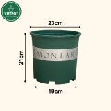  Chậu nhựa trồng cây VIETPOT, màu xanh MONTARIO, để ban công, sân vườn, trồng các loại cây hoa. 
