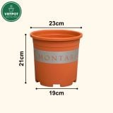  Chậu nhựa trồng cây VIETPOT, màu cam đất MONTARIO, trồng hoa kiểng, hoa hồng, ban công, vườn 