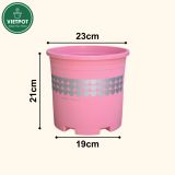  Chậu nhựa trồng cây VIETPOT, màu hồng tim, trồng kiểng lá, hoa hồng, trang trí ban công, sân vườn. 