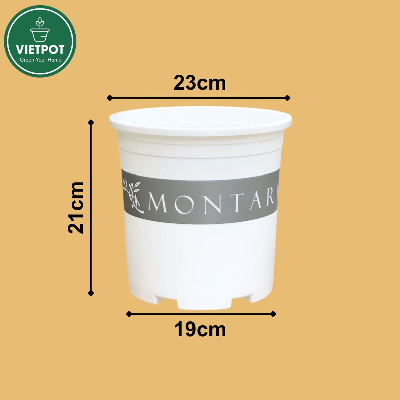  Chậu Nhựa Trồng Cây VIETPOT, màu trắng MONTARIO, kiểng lá, hoa hồng, để bàn, ban công,sân vườn 