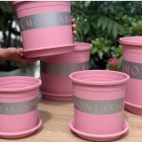  Chậu nhựa trồng cây VIETPOT, màu hồng MONTARIO, trồng hoa kiểng, hoa hồng, ban công, sân vườn 