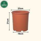  Chậu nhựa trồng cây VIETPOT, màu Cam Trơn, trồng kiểng lá, hoa hồng, để ban công, sân vườn. 