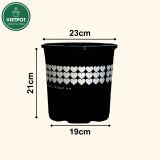  Chậu nhựa trồng cây VIETPOT, màu Đen Tim, trồng hoa kiểng, trang trí ban công, sân vườn, sân thượng 