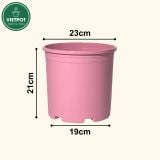  Chậu nhựa trồng cây VIETPOT, màu hồng trơn, trồng kiểng lá, hoa hồng, trang trí ban công, sân vườn. 
