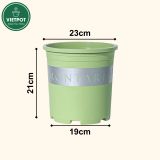  Chậu Nhựa Trồng Cây VIETPOT, xanh Mint MONTARIO, kiểng lá, hoa hồng, để bàn,ban công,sân vườn 